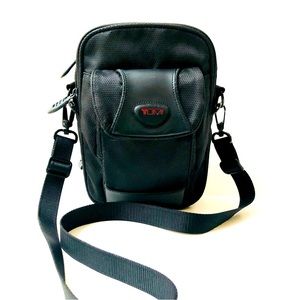 TUMI Leather & Canvas Unisex Shoulder Bag, Gently Used.